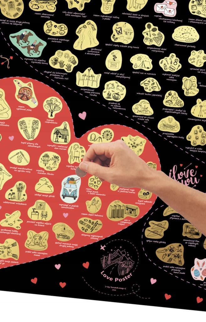 100 POMYSŁÓW - MAPA ZDRAPKA DLA DWOJGA - LOVE EDITION