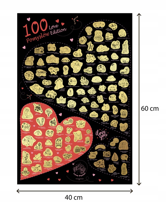100 POMYSŁÓW - MAPA ZDRAPKA DLA DWOJGA - LOVE EDITION