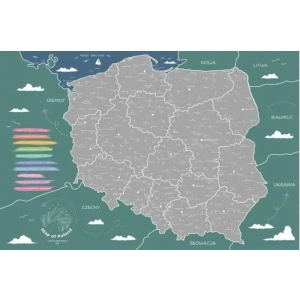 MAPA POLSKI - Srebrna Mapa Zdrapka