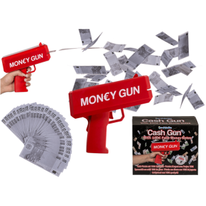 CASH GUN - Pistolet Strzelający Pieniędzmi + BANKNOTY