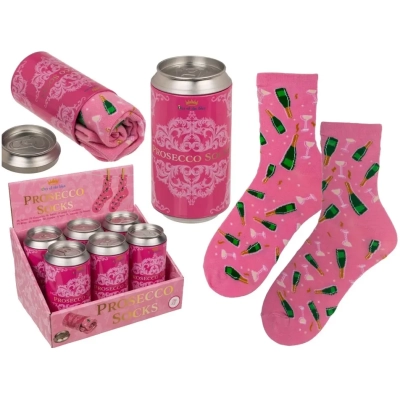 Skarpetki Różowe PROSECCO w Puszce - rozmiar uniwersalny