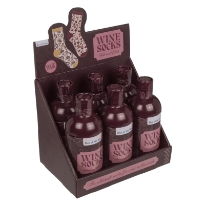 Zestaw Dwóch Par Skarpetek z Motywem Wina w Butelce