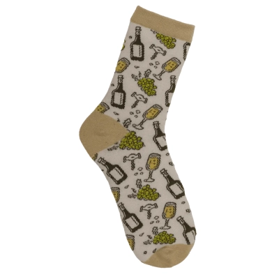 Zestaw Dwóch Par Skarpetek z Motywem Wina w Butelce