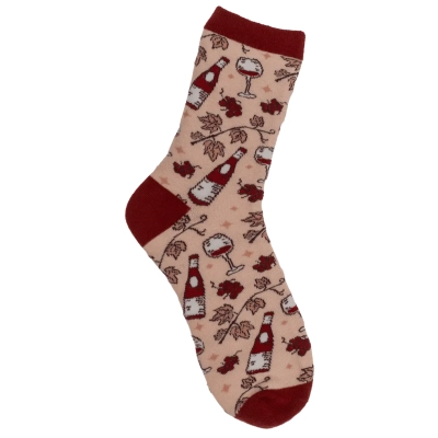 Zestaw Dwóch Par Skarpetek z Motywem Wina w Butelce