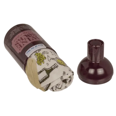 Zestaw Dwóch Par Skarpetek z Motywem Wina w Butelce