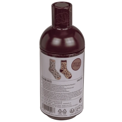 Zestaw Dwóch Par Skarpetek z Motywem Wina w Butelce