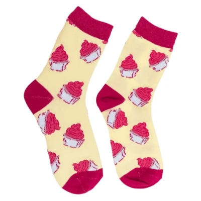 Skarpetki Babeczki - Słodki Wzór Muffinek dla Kucharki Gospodyni - rozmiar 36-42