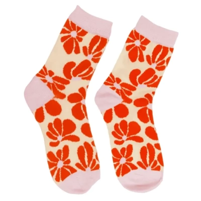Skarpetki Retro Kwiatki - Prezent na Dzień Kobiet - rozmiar 36-42
