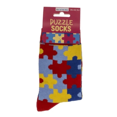 Skarpetki Puzzle - Kolorowy Gadżet dla Miłośników Układanek - rozmiar 36-42