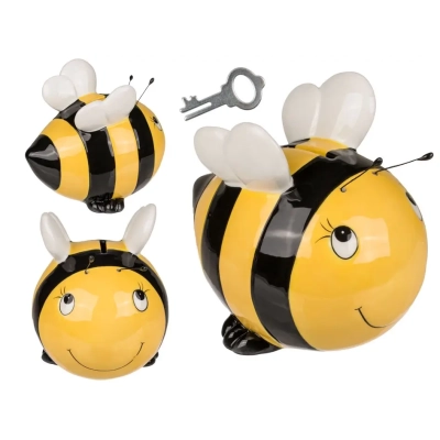 Ceramiczna Skarbonka Zamykana na Kluczyk - Pszczółka