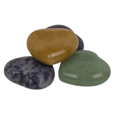 Naturalny Kamień Szlachetny w kształcie Serca - Gładko Polerowany, Różne Kolory
