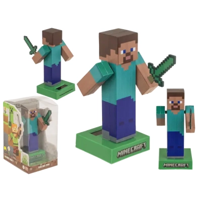 Figurka Solarna Steve z Gry Minecraft - Prezent dla Chłopca na Biurko