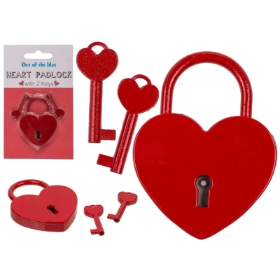Kłódka Miłości z 2 Kluczykami - Prezent dla Pary Zakochanych