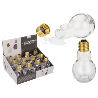 Solniczka lub Pieprzniczka w kształcie Żarówki - Szklane Przyprawniki