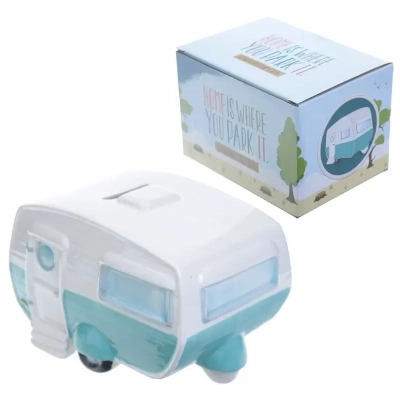 Ceramiczna Skarbonka Przyczepa Kempingowa - Prezent dla Podróżnika