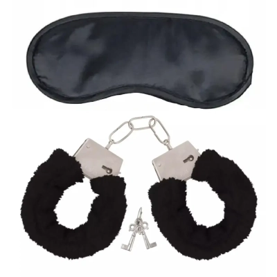 Kajdanki z Futerkiem i Opaska na Oczy - Zmysłowy Zestaw dla Par