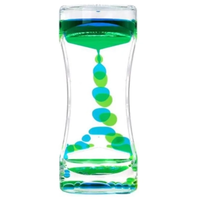 Antystresowa Klepsydra Żelowa - Relaksujący Ruch Kropli w Kolorze Niebiesko-Zielonym