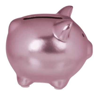 Różowa Błyszcząca Świnka - Mała Ceramiczna Skarbonka z Zatyczką