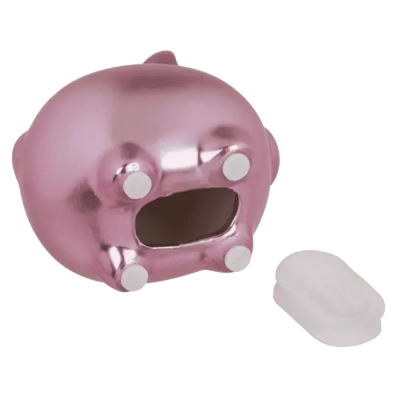 Srebrna Błyszcząca Świnka - Mała Ceramiczna Skarbonka z Zatyczką