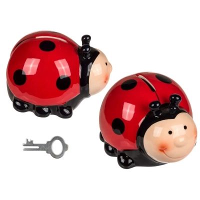 Czerwona Skarbonka Biedronka z Kluczykiem - Prezent dla Dzieci