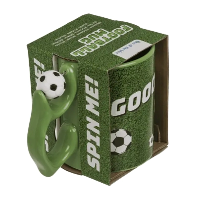 Kubek Piłkarski Gol z Obrotową Piłką Nożną - Gadżet Sensoryczny dla Kibica