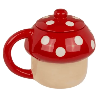 Kubek Grzybek Kawaii - Muchomorek z Pokrywką