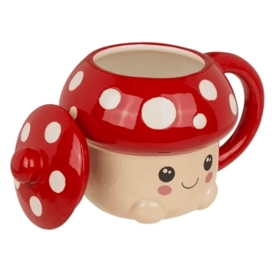 Kubek Grzybek Kawaii - Muchomorek z Pokrywką