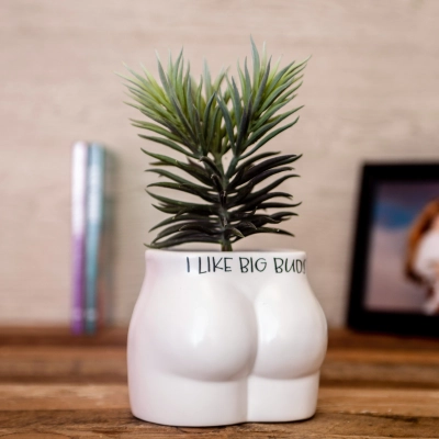 Śmieszna Doniczka do Roślin z napisem „I Like Big Buds”