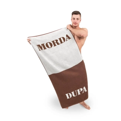 Ręcznik Kąpielowy MORDA DUPA - Śmieszny Prezent dla Faceta