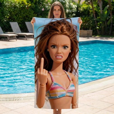 Ręcznik Kąpielowy Barbie Mood - Śmieszny Prezent dla Przyjaciółki