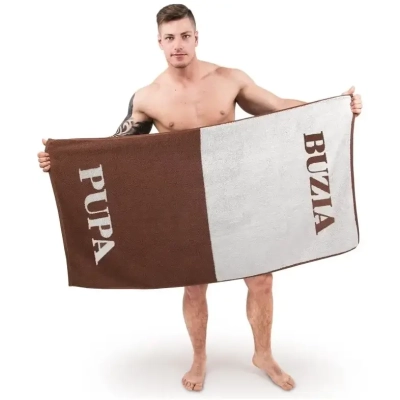 Ręcznik Kąpielowy BUZIA PUPA - Śmieszny Prezent dla Chłopaka