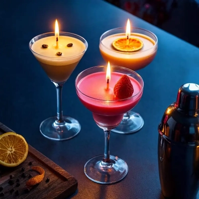 Zestaw Świec Koktajlowych – 3 Świeczki w kształcie Drinków