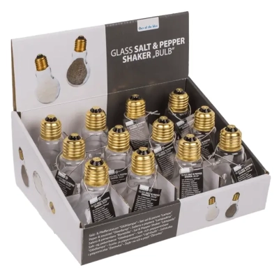 Solniczka lub Pieprzniczka w kształcie Żarówki - Szklane Przyprawniki