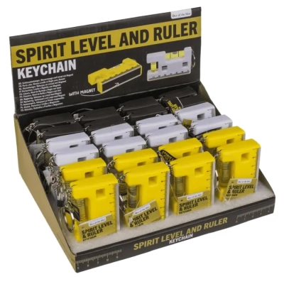 Brelok Narzędziowy z Poziomicą, Linijką i Magnesem dla Majsterkowicza