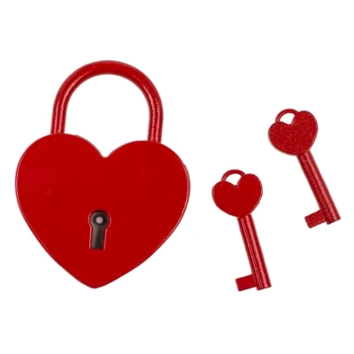 Kłódka Miłości z 2 Kluczykami - Prezent dla Pary Zakochanych