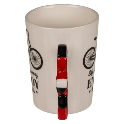 Kubek Kolarza z Napisem i Uchwytem w kształcie Roweru - 300 ml