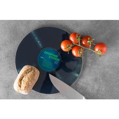 Szklana Płyta Winylowa - Stylowa Deska do Krojenia dla Melomanów