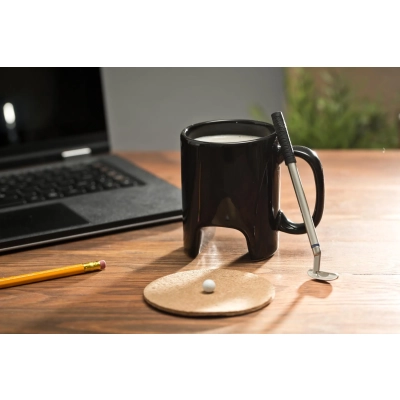 Kubek Golfowy z Dziurą, Piłeczką i Długopisem-Kijem