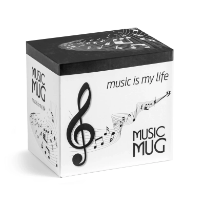 Muzyczny Kubek z Nutką i Klawiszami - Ręcznie Malowany 350 ml