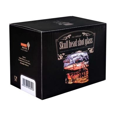 Kuloodporna Szklanka Czaszka do Whisky z Zatopionym Pociskiem