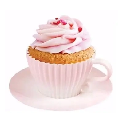 Nieprzywierające Silikonowe Foremki do Muffinek - Różowe Filiżanki 4 szt.