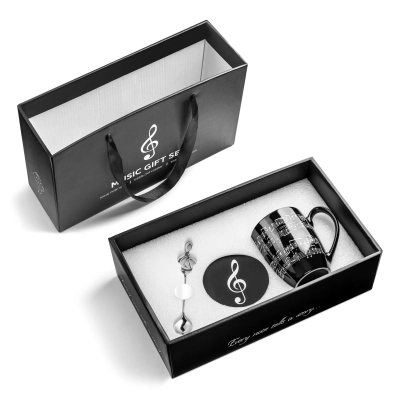 Zestaw Miłośnika Muzyki - Kubek + Podkładka + Łyżeczka + Torba Prezentowa