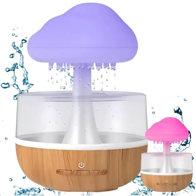 Bezprzewodowy Nawilżacz Powietrza z Efektem Deszczu i Lampką LED RGB