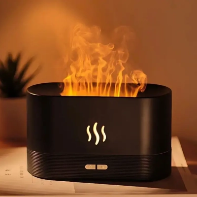 Nawilżacz Powietrza z Realistycznym Efektem Ognia - Dyfuzor Zapachowy RGB