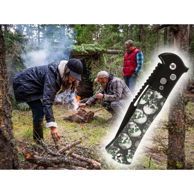 Składany Stalowy Nóż Taktyczny Wojskowy - Scyzoryk z Blokadą