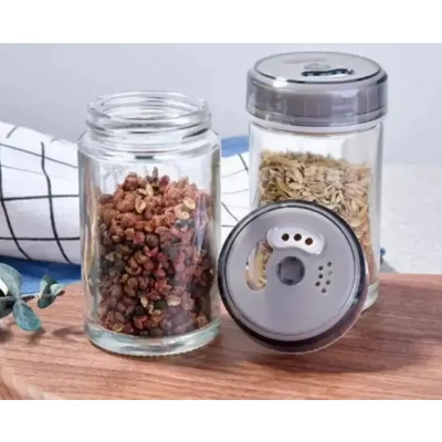 Przyprawnik Organizer Obrotowy 360° na Przyprawy - 6 Szklanych Pojemników z Dozownikiem