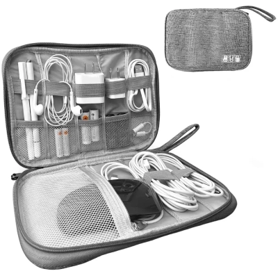 Kompaktowy Organizer Podróżny - Torba Etui na Kable i Ładowarki