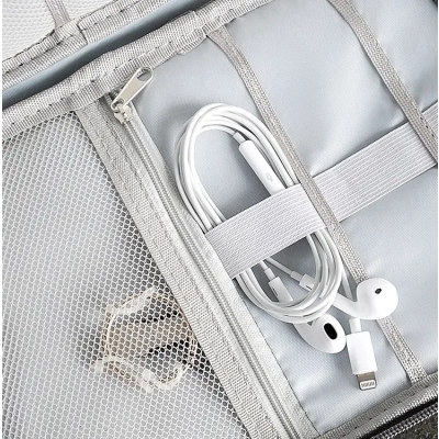 Kompaktowy Organizer Podróżny - Torba Etui na Kable i Ładowarki