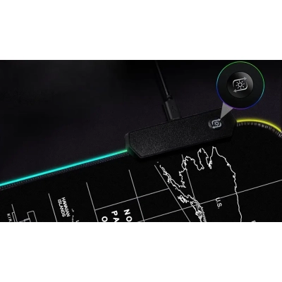 Podświetlana Podkładka pod Mysz Myszkę LED - Mapa Świata XXXL