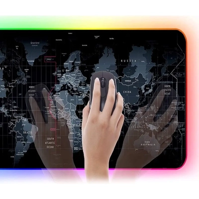 Podświetlana Podkładka pod Mysz Myszkę LED - Mapa Świata XXXL